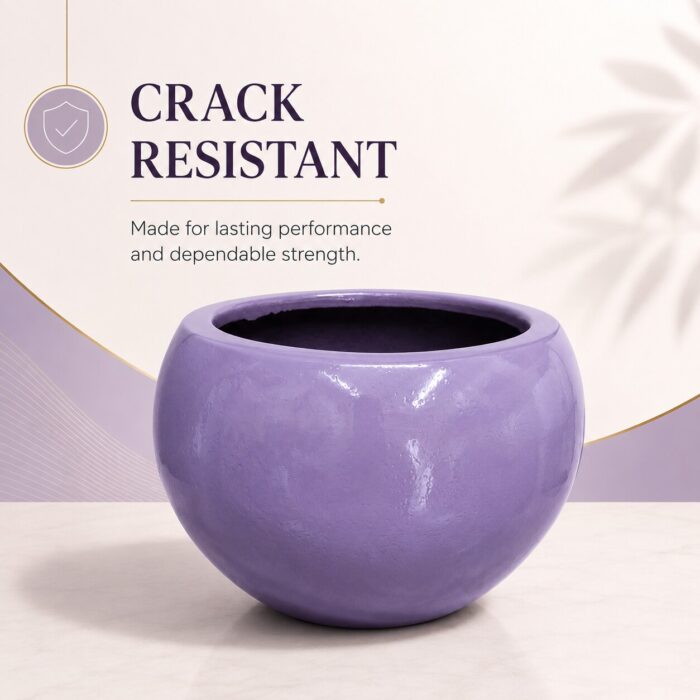 Premium Lavender Purple Fiberglass Planter Pot Luxury Glossy FRP Flower Pot for Indoor & Outdoor Decor (7)