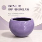 Premium Lavender Purple Fiberglass Planter Pot Luxury Glossy FRP Flower Pot for Indoor & Outdoor Decor (8)