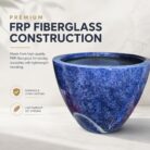 Premium Marble Blue Fiberglass Planter Pot Luxury Textured FRP Flower Pot for Indoor & Outdoo (10)