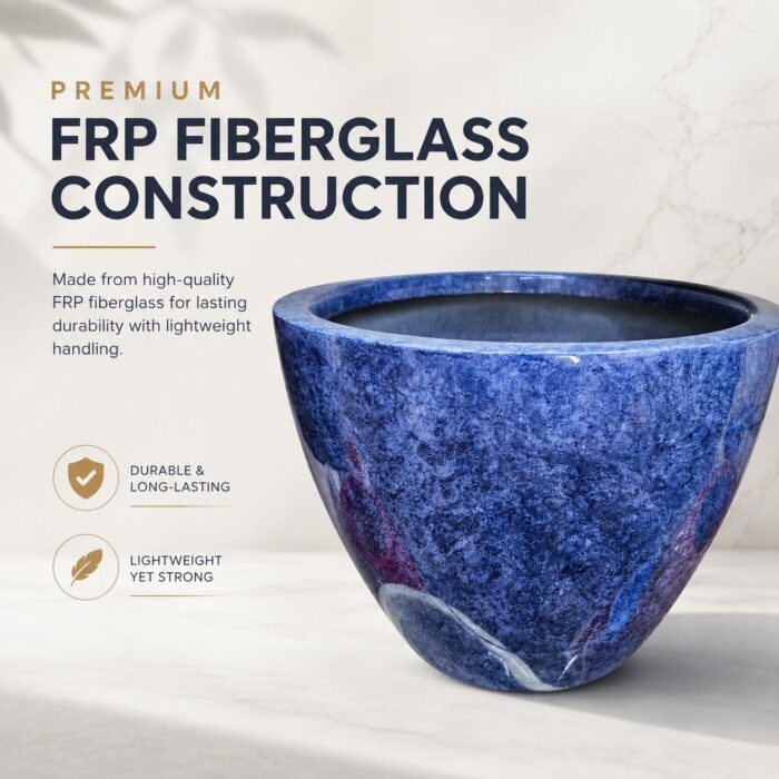 Premium Marble Blue Fiberglass Planter Pot Luxury Textured FRP Flower Pot for Indoor & Outdoo (10) Premium Marble Blue Fiberglass Planter Pot Luxury Textured FRP Flower Pot for Indoor & Outdoo (10)