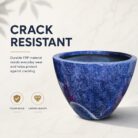 Premium Marble Blue Fiberglass Planter Pot Luxury Textured FRP Flower Pot for Indoor & Outdoo (3)