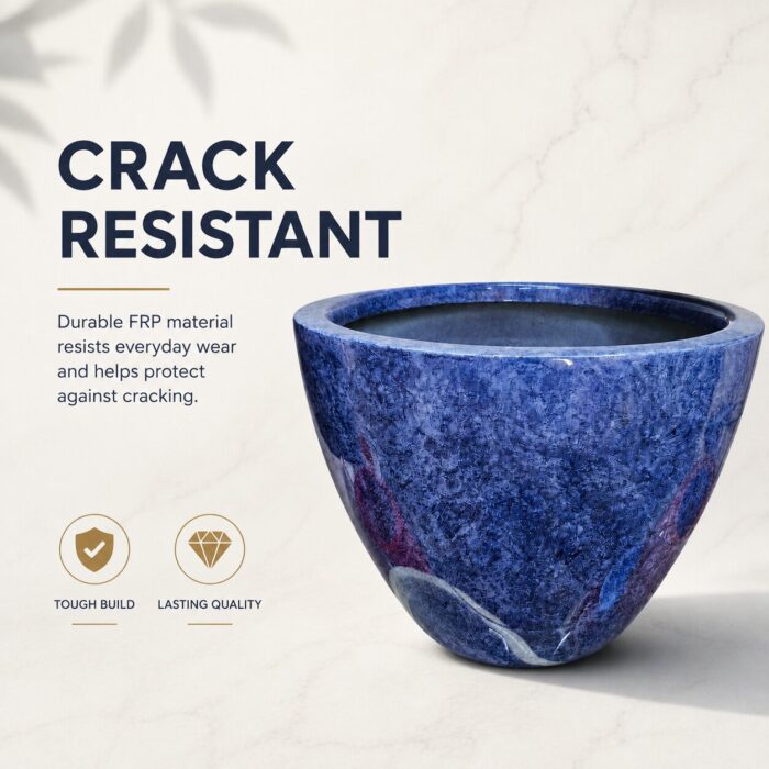 Premium Marble Blue Fiberglass Planter Pot Luxury Textured FRP Flower Pot for Indoor & Outdoo (3) Premium Marble Blue Fiberglass Planter Pot Luxury Textured FRP Flower Pot for Indoor & Outdoo (3)