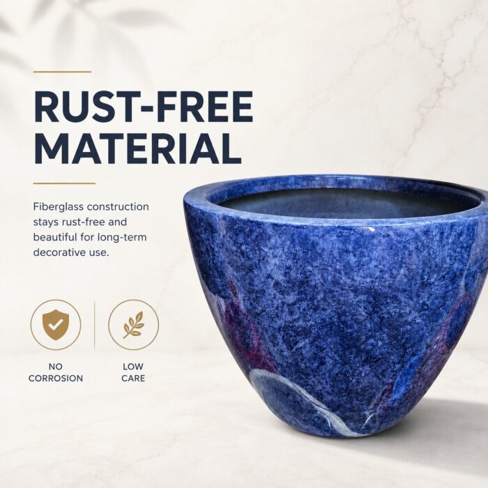Premium Marble Blue Fiberglass Planter Pot Luxury Textured FRP Flower Pot for Indoor & Outdoo (4) Premium Marble Blue Fiberglass Planter Pot Luxury Textured FRP Flower Pot for Indoor & Outdoo (4)