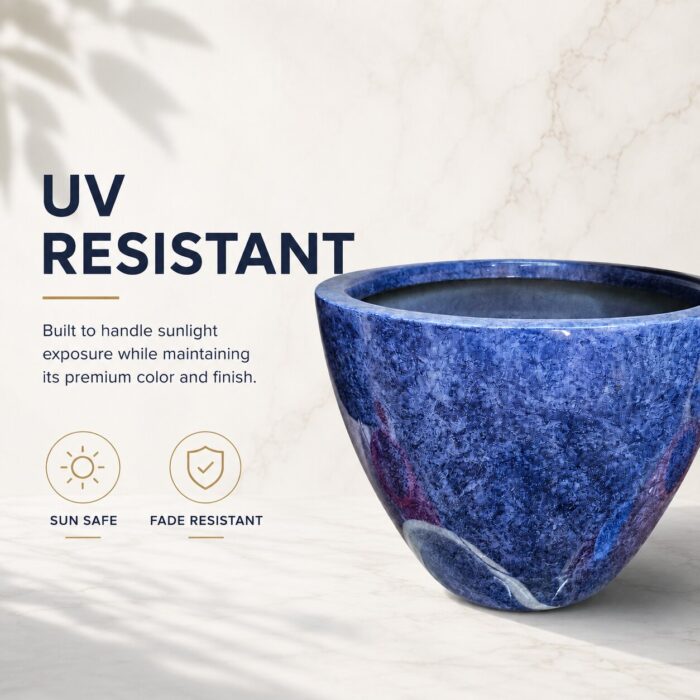 Premium Marble Blue Fiberglass Planter Pot Luxury Textured FRP Flower Pot for Indoor & Outdoo (5) Premium Marble Blue Fiberglass Planter Pot Luxury Textured FRP Flower Pot for Indoor & Outdoo (5)