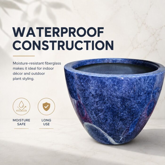 Premium Marble Blue Fiberglass Planter Pot Luxury Textured FRP Flower Pot for Indoor & Outdoo (7) Premium Marble Blue Fiberglass Planter Pot Luxury Textured FRP Flower Pot for Indoor & Outdoo (7)