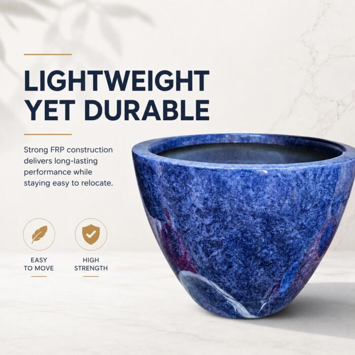 Premium Marble Blue Fiberglass Planter Pot Luxury Textured FRP Flower Pot for Indoor & Outdoo (9) Premium Marble Blue Fiberglass Planter Pot Luxury Textured FRP Flower Pot for Indoor & Outdoo (9)