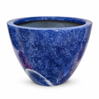Premium Marble Blue Fiberglass Planter Pot | Luxury Textured FRP Flower Pot for Indoor & Outdoor Decor