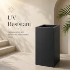 Premium Matte Black Square Fiberglass Planter Modern Tall FRP Planter Pot for Indoor & Outdoor Decor (3)