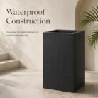 Premium Matte Black Square Fiberglass Planter Modern Tall FRP Planter Pot for Indoor & Outdoor Decor (5)