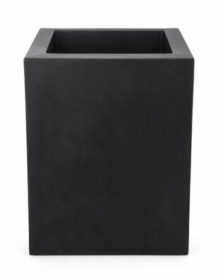 Premium Matte Black Square Fiberglass Planter | Modern Tall FRP Planter Pot for Indoor & Outdoor Decor
