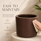 Premium Matte Brown Fiberglass Planter Pot Modern Coffee Brown FRP Cylinder Planter (3)