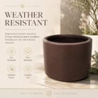Premium Matte Brown Fiberglass Planter Pot Modern Coffee Brown FRP Cylinder Planter (5)