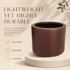 Premium Matte Brown Fiberglass Planter Pot Modern Coffee Brown FRP Cylinder Planter (9)