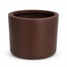 Premium Matte Brown Fiberglass Planter Pot Modern Coffee Brown FRP Cylinder Planter fo (1)