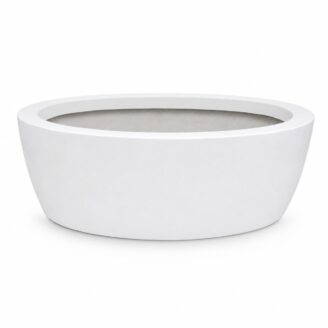 Premium Oval Fiberglass Planter Pot | Modern White FRP Trough Planter for Indoor & Outdoor Decor