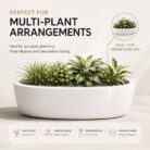 Premium Oval Fiberglass Planter Pot Modern White FRP Trough Planter for Indoor & Outdoor Decor (2)