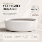 Premium Oval Fiberglass Planter Pot Modern White FRP Trough Planter for Indoor & Outdoor Decor (5)