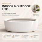 Premium Oval Fiberglass Planter Pot Modern White FRP Trough Planter for Indoor & Outdoor Decor (6)