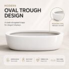 Premium Oval Fiberglass Planter Pot Modern White FRP Trough Planter for Indoor & Outdoor Decor (8)