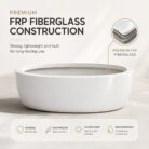 Premium Oval Fiberglass Planter Pot Modern White FRP Trough Planter for Indoor & Outdoor Decor (9)