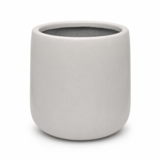 Premium Round White Fiberglass Planter | Modern Cylindrical FRP Designer Pot