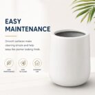 Premium Round White Fiberglass Planter Modern Cylindrical FRP Designer Pot (2)