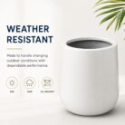 Premium Round White Fiberglass Planter Modern Cylindrical FRP Designer Pot (4)