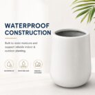 Premium Round White Fiberglass Planter Modern Cylindrical FRP Designer Pot (5)