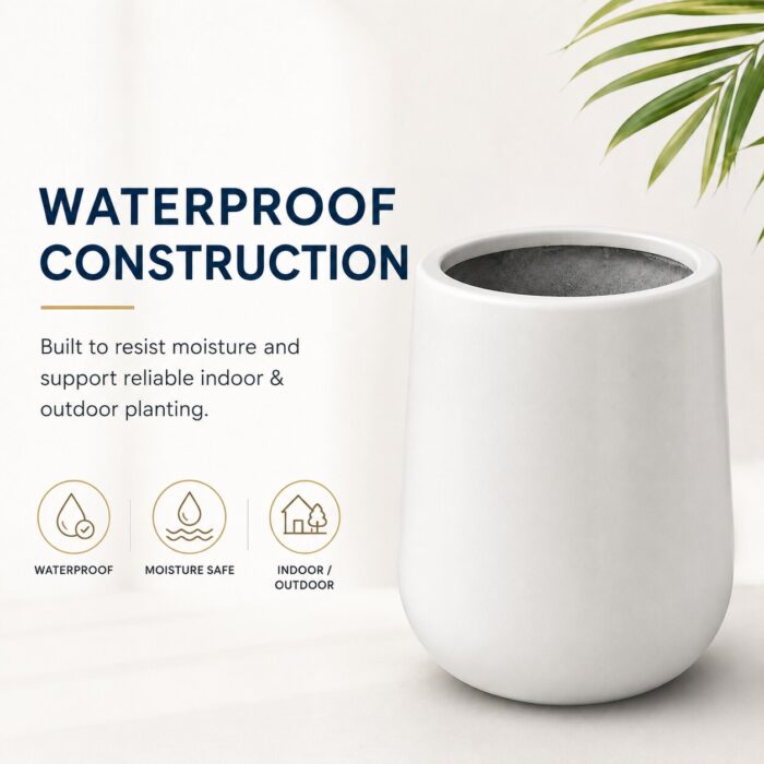 Premium Round White Fiberglass Planter Modern Cylindrical FRP Designer Pot (5) Premium Round White Fiberglass Planter Modern Cylindrical FRP Designer Pot (5)