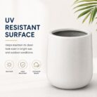 Premium Round White Fiberglass Planter Modern Cylindrical FRP Designer Pot (6)