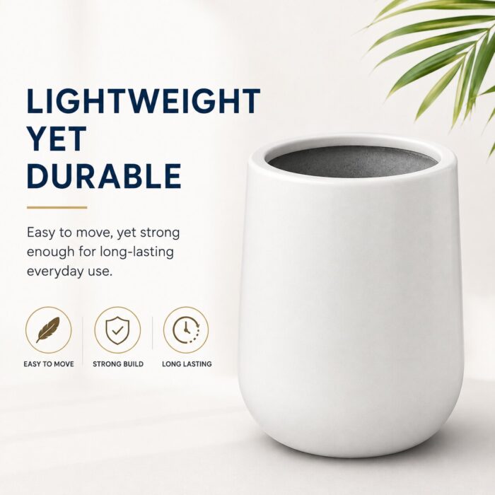 Premium Round White Fiberglass Planter Modern Cylindrical FRP Designer Pot (7) Premium Round White Fiberglass Planter Modern Cylindrical FRP Designer Pot (7)