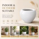 Premium Speckled Fiberglass Planter Pot Designer White Terrazzo Finish FRP Flower (32)