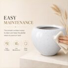 Premium Speckled Fiberglass Planter Pot Designer White Terrazzo Finish FRP Flower (33)
