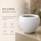 Premium Speckled Fiberglass Planter Pot Designer White Terrazzo Finish FRP Flower (34)
