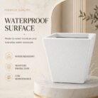 Premium Square Fiberglass Planter Pot Modern White FRP Flower Pot for Indoor & Outdoor Decor (13)