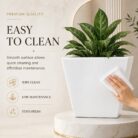 Premium Square Fiberglass Planter Pot Modern White FRP Flower Pot for Indoor & Outdoor Decor (6)