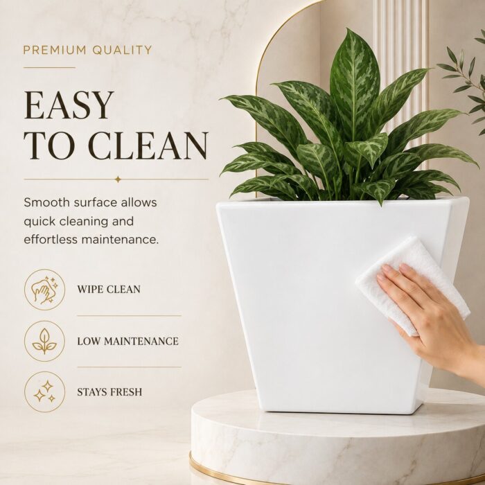Premium Square Fiberglass Planter Pot Modern White FRP Flower Pot for Indoor & Outdoor Decor (6) Premium Square Fiberglass Planter Pot Modern White FRP Flower Pot for Indoor & Outdoor Decor (6)