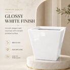 Premium Square Fiberglass Planter Pot Modern White FRP Flower Pot for Indoor & Outdoor Decor (9)