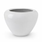 Premium White Bowl Fiberglass Planter Luxury Round FRP Designer Pot (1)