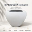 Premium White Bowl Fiberglass Planter Luxury Round FRP Designer Pot (9)
