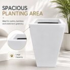 Premium White Tapered Square Fiberglass Planter Modern FRP Designer Planter Pot (1)