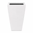 Premium White Tapered Square Fiberglass Planter Modern FRP Designer Planter Pot (5)