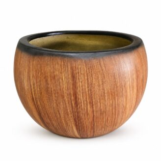 Premium Wood Finish Fiberglass Planter Pot | Designer Wooden Texture FRP Flower Pot for Indoor & Outdoor Decor