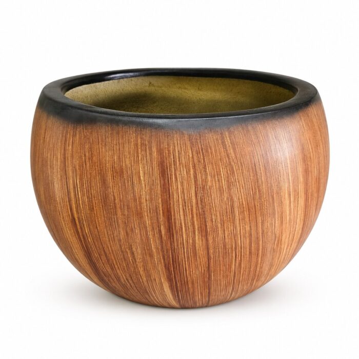 Premium Wood Finish Fiberglass Planter Pot Designer Wooden Texture FRP Flower Pot (1) Premium Wood Finish Fiberglass Planter Pot Designer Wooden Texture FRP Flower Pot (1)