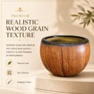 Premium Wood Finish Fiberglass Planter Pot Designer Wooden Texture FRP Flower Pot (10)