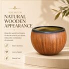 Premium Wood Finish Fiberglass Planter Pot Designer Wooden Texture FRP Flower Pot (7)