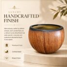 Premium Wood Finish Fiberglass Planter Pot Designer Wooden Texture FRP Flower Pot (8)