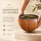 Premium Wood Finish Fiberglass Planter Pot Designer Wooden Texture FRP Flower Pot (9)