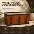 Premium Wooden Finish Rectangular Fiberglass Planter Luxury FRP Trough Planter for Indoor & Outdoor Decor (6)