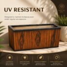 Premium Wooden Finish Rectangular Fiberglass Planter Luxury FRP Trough Planter for Indoor & Outdoor Decor (7)